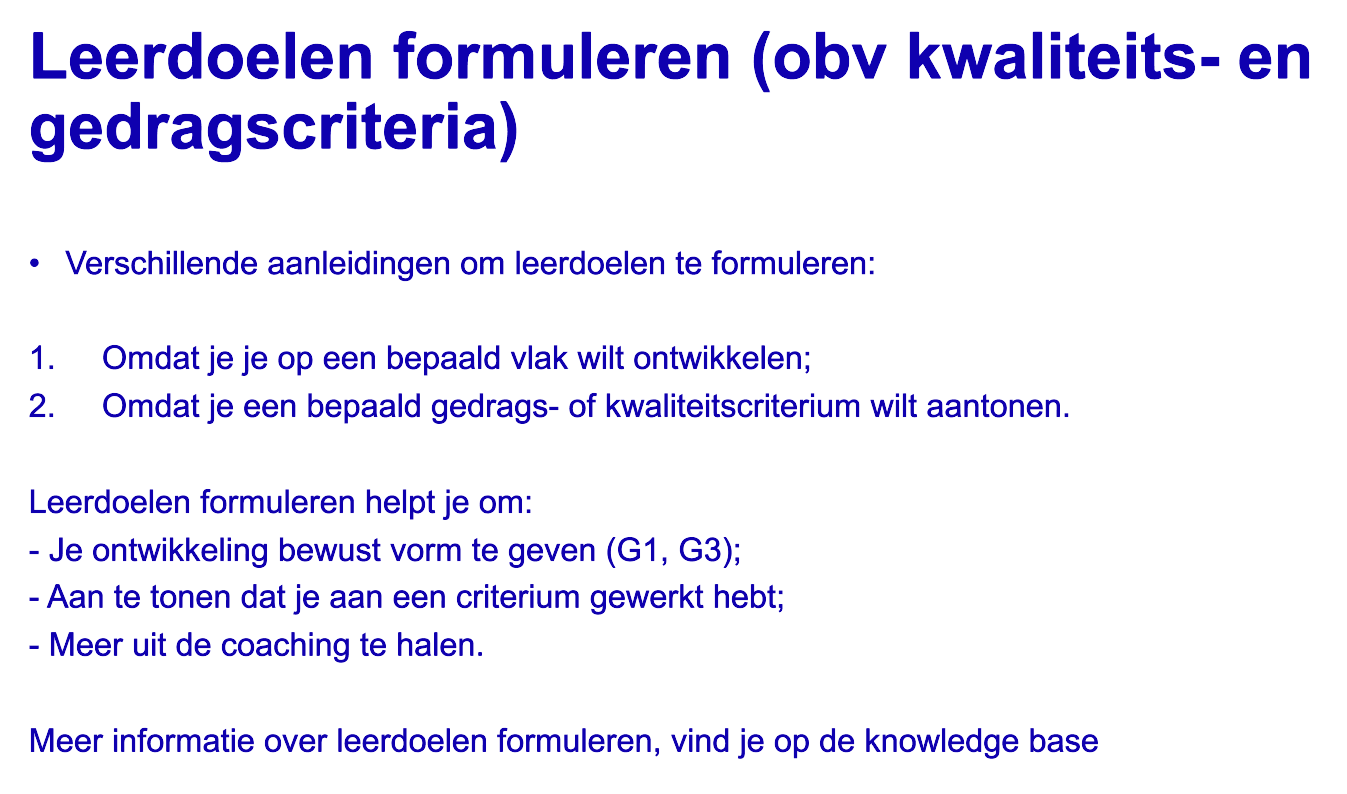 leerdoelen formuleren
